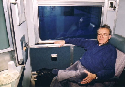 Author Peter Dawes in VIA train.